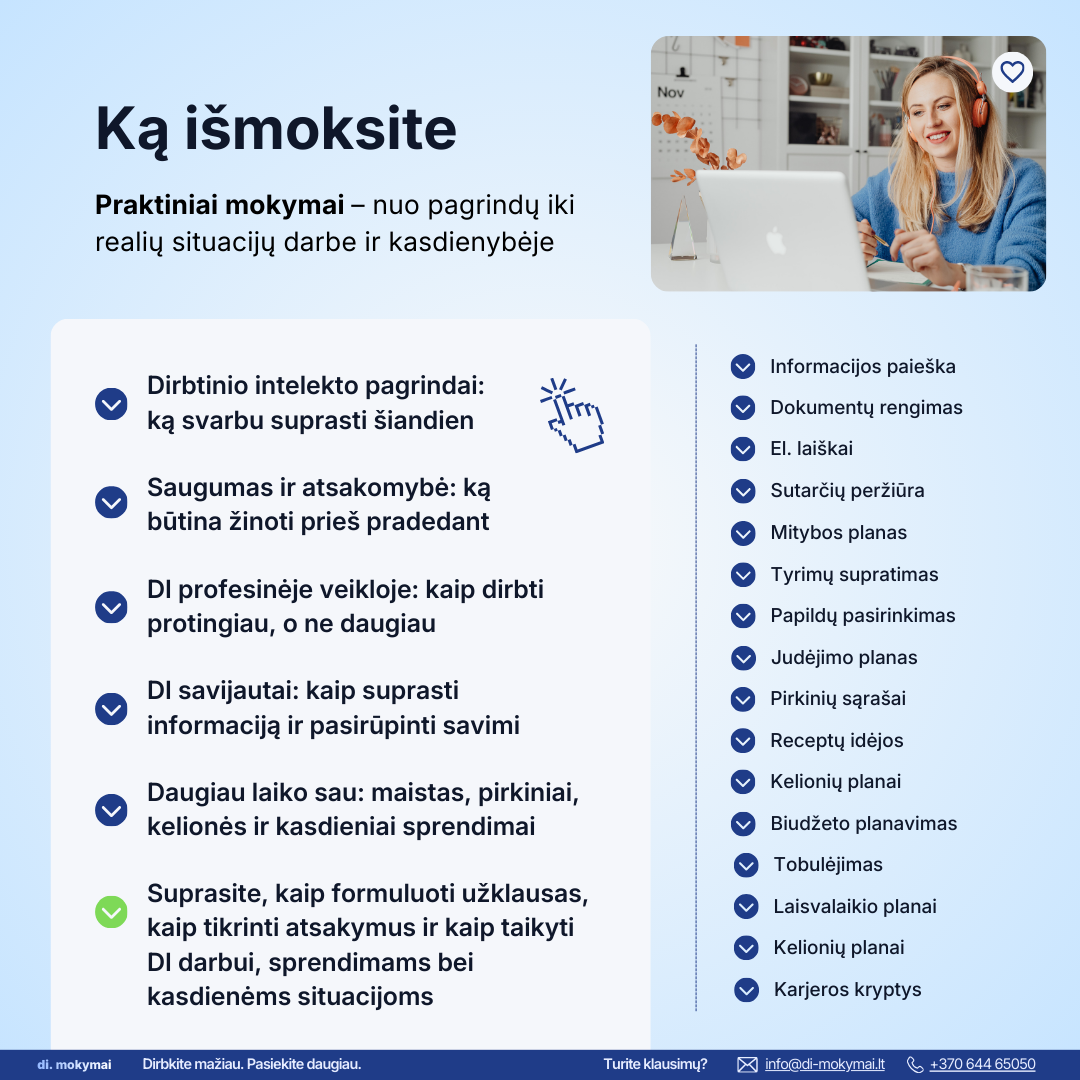 Dirbtinis intelektas darbui ir asmeniniam tobulėjimui