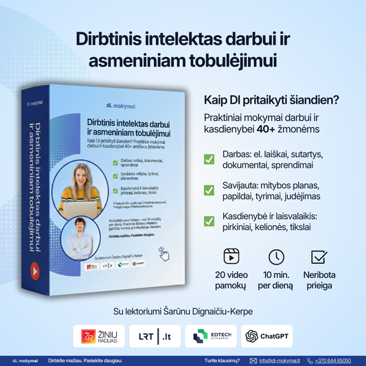 Dirbtinis intelektas darbui ir asmeniniam tobulėjimui