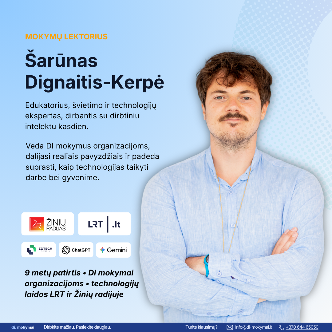 Dirbtinis intelektas darbui ir asmeniniam tobulėjimui