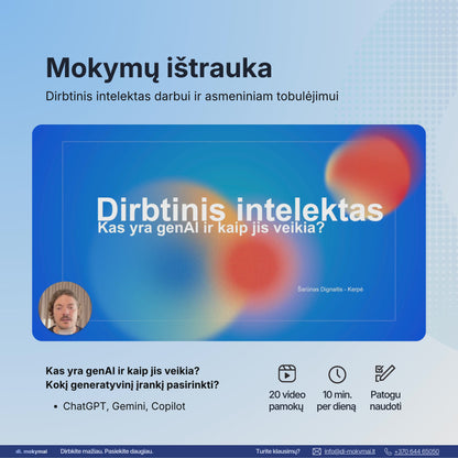 Dirbtinis intelektas darbui ir asmeniniam tobulėjimui