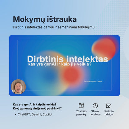 Dirbtinis intelektas darbui ir asmeniniam tobulėjimui